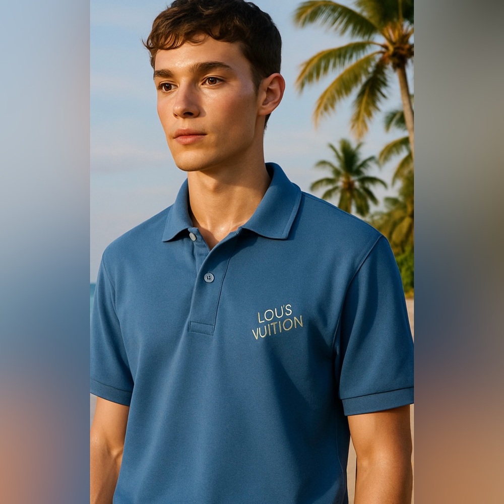 BNWOT Louis Vuitton Classic Blue Fashion Polo Shirt